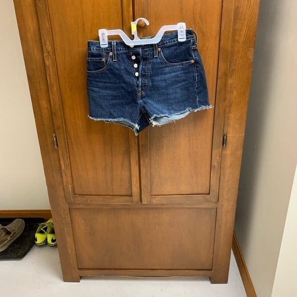 Levi's Pants - Levi’s 501 red tag high waist button fly denim cut off shorts W27